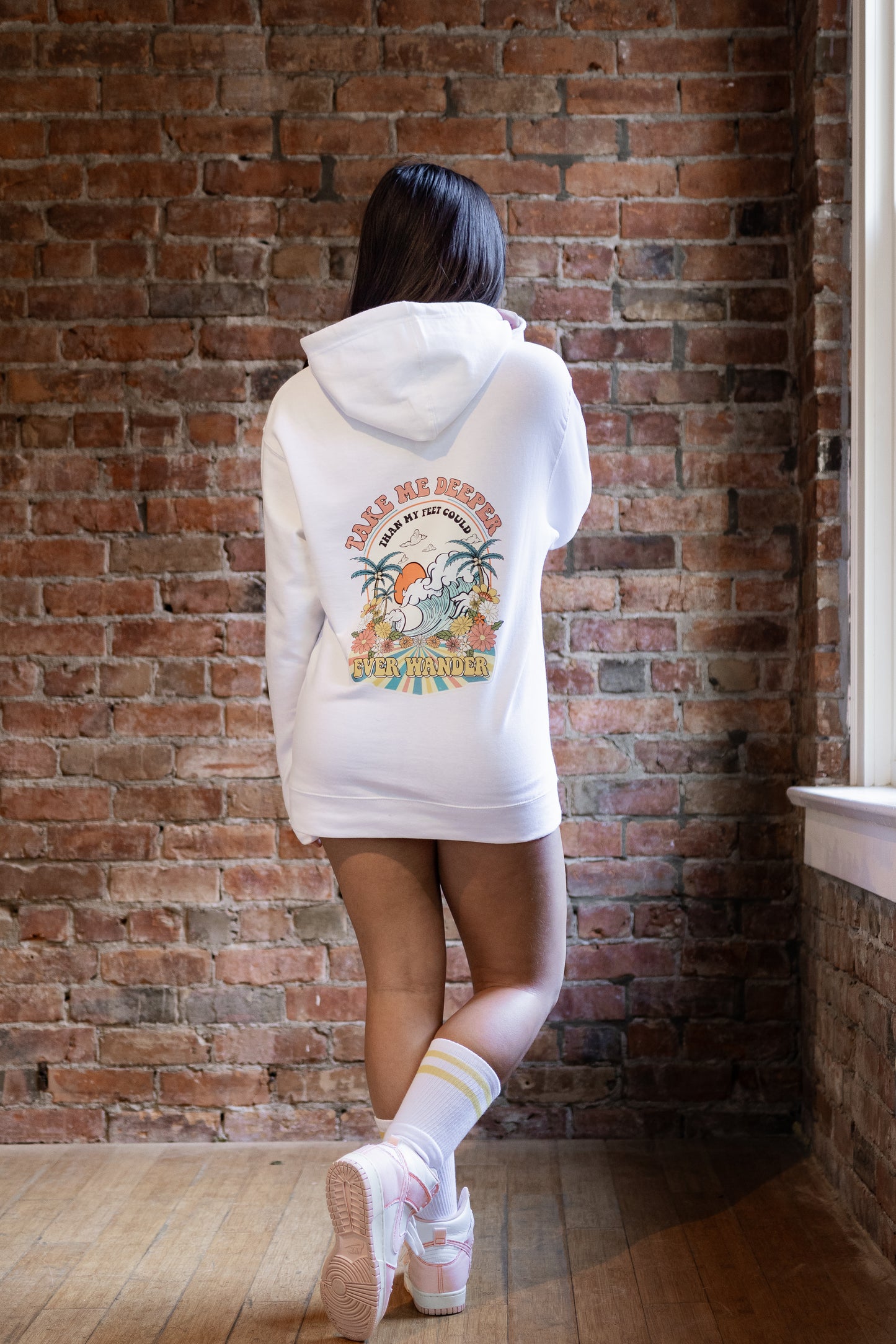 Take Me Deeper Comfort Hoodie in Ethereal White