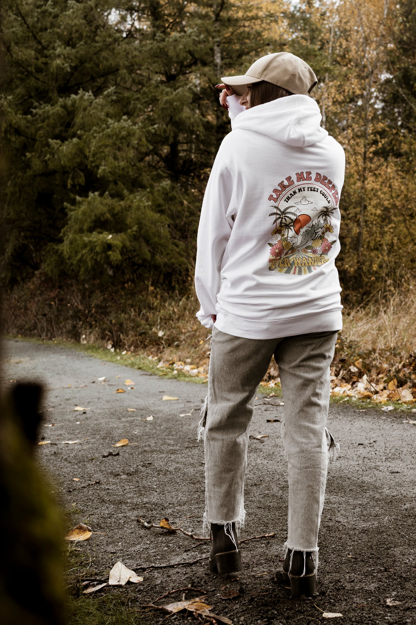 Take Me Deeper Comfort Hoodie in Ethereal White