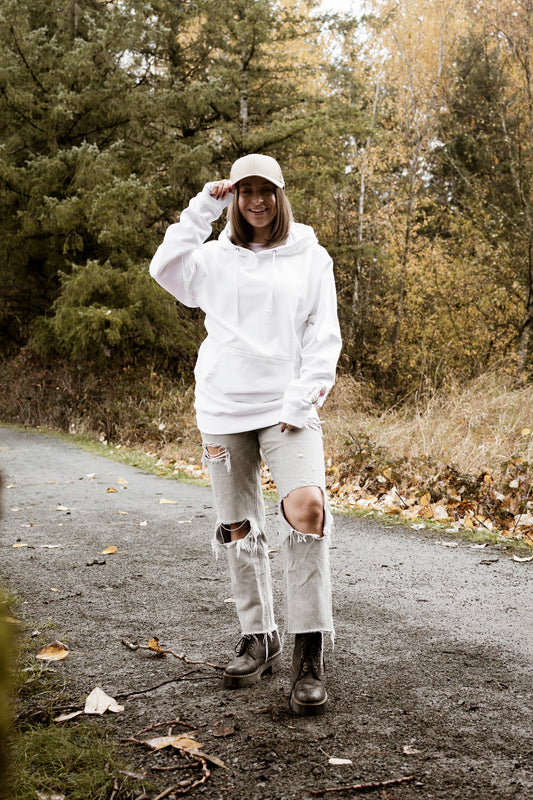 Take Me Deeper Comfort Hoodie in Ethereal White